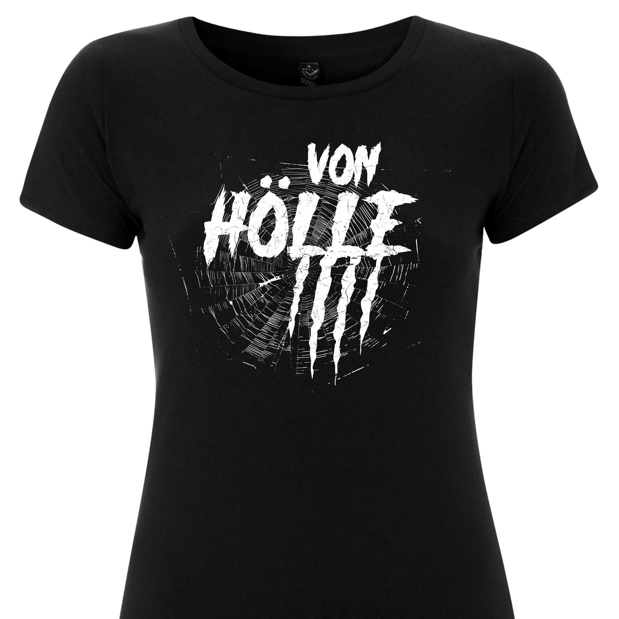 "Spinnennetz" Girlie-Shirt schwarz